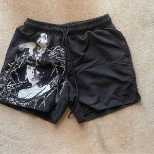Black Playboy Graphic Swim Trunks